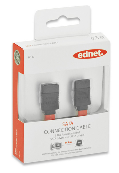 Ednet 84140 0.3м SATA III 7-pin SATA III 7-pin Красный кабель SATA
