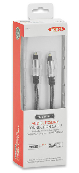 Ednet 2m Toslink m/m 2m TOSLINK TOSLINK Black audio cable