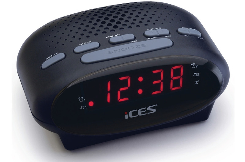 Ices ICR-210 Uhr Schwarz Radio