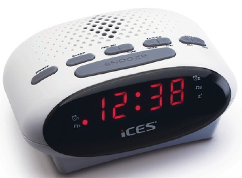 Ices ICR-210 Uhr Weiß Radio