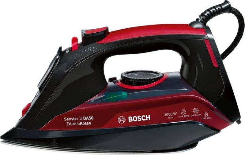 Bosch DA50 Dampfbügeleisen Keramik-Bügelsohle 3050W Schwarz, Rot