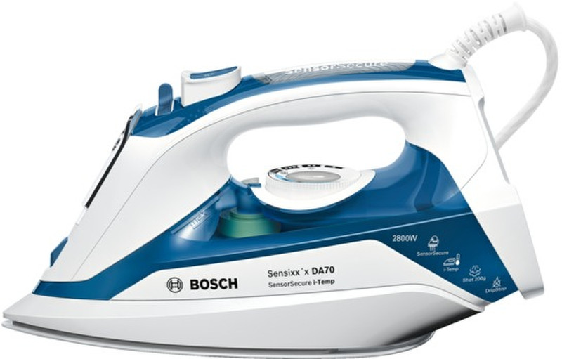 Bosch TDA7060GB Dampfbügeleisen Keramik-Bügelsohle 2800W Blau, Weiß Bügeleisen