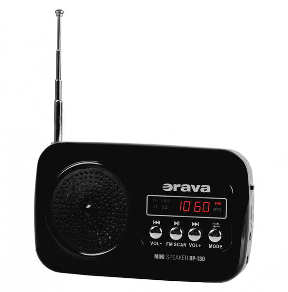 Orava RP-130 Tragbar Digital Schwarz, Grau Radio