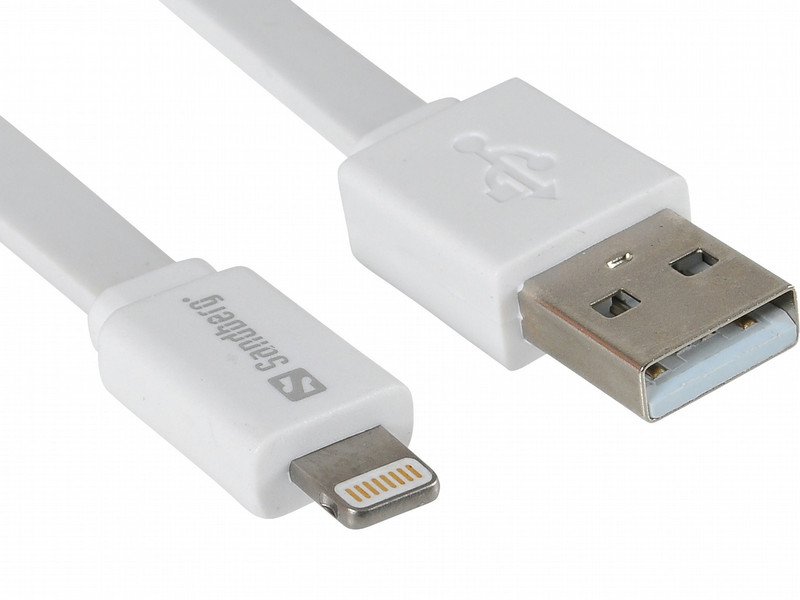Sandberg USB Lightning Cable Flat 1m