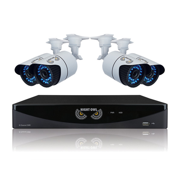 NIGHT OWL 8 Channel Video Security System with 4 hi-resolution 900 TVL Bullet Cameras