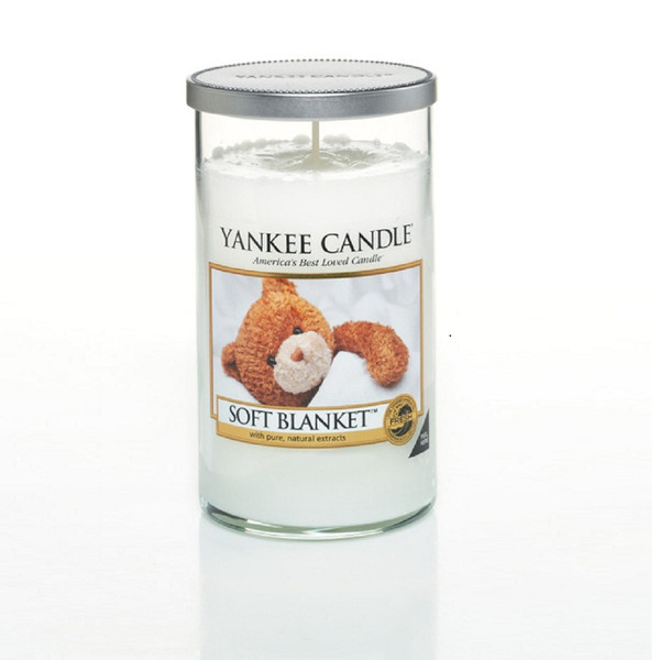 Yankee Candle 1239970E Круглый Янтарь, Цитрус, Ваниль Белый 1шт восковая свеча