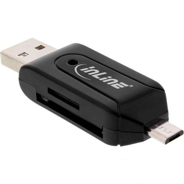 InLine 66779 USB/Micro-USB Черный устройство для чтения карт флэш-памяти