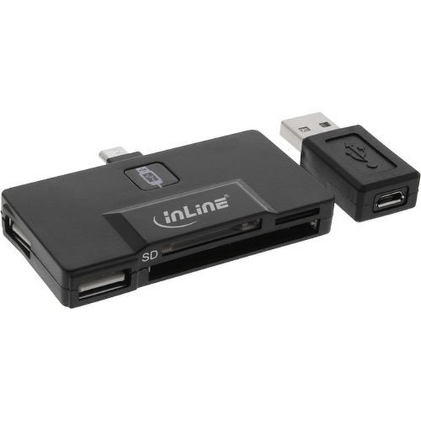 InLine 66775B Micro-USB Черный устройство для чтения карт флэш-памяти