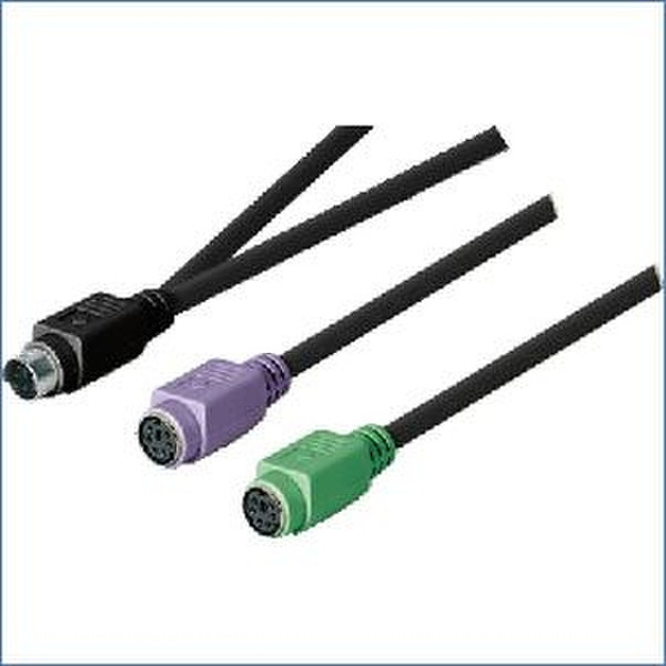 Tecline 31900 1x 6pin Mini DIN 2x 6pol Mini DIN Черный, Зеленый, Фиолетовый кабельный разъем/переходник
