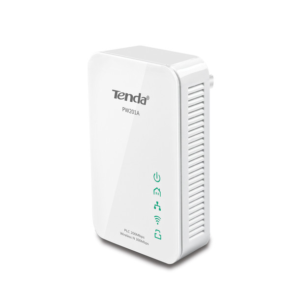 Tenda PW201A+P200 Eingebauter Ethernet-Anschluss WLAN Weiß 1Stück(e) PowerLine Netzwerkadapter