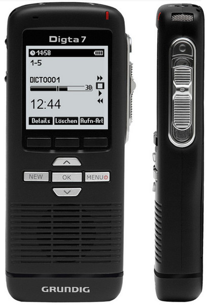 Grundig Digta 7 Internal memory & flash card Черный диктофон