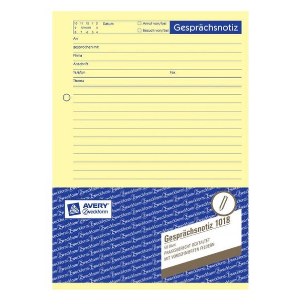 Avery 1018 self-adhesive note paper