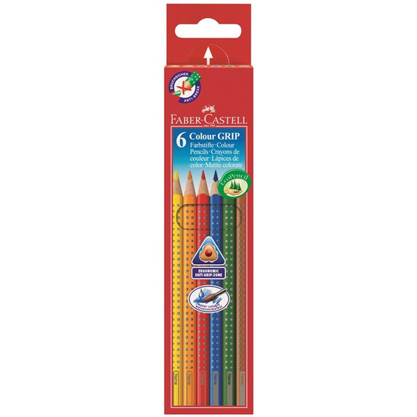 Faber-Castell GRIP Blue,Brown,Green,Orange,Red,Yellow 6pc(s) colour pencil