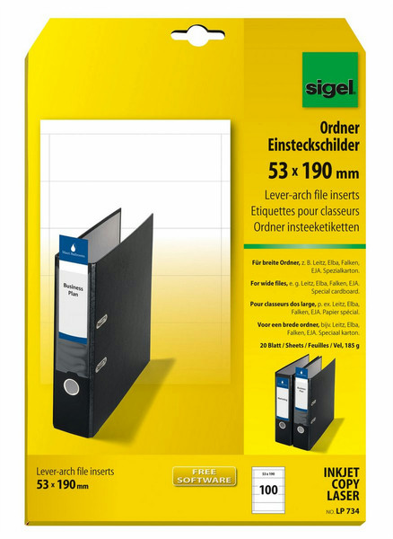 Sigel LP734 non-adhesive label