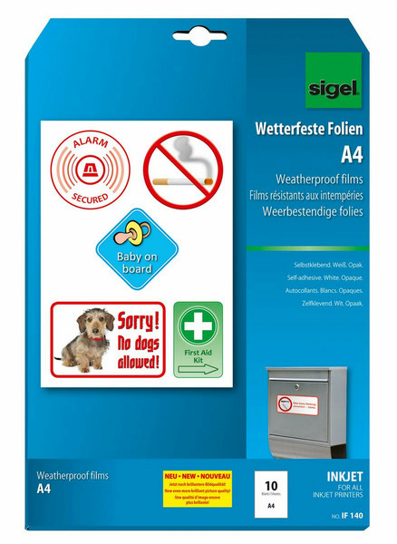 Sigel IF140 Белый Self-adhesive printer label наклейка для принтеров