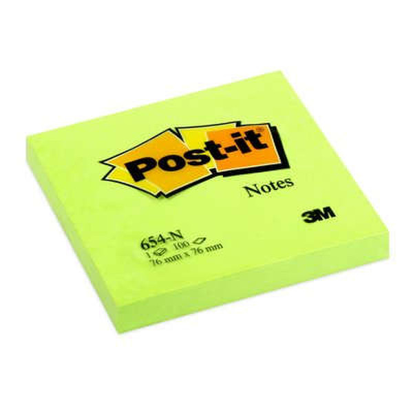 3M 654-NG Square Green 100sheets self-adhesive note paper