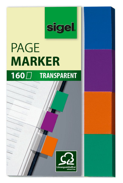 Sigel HN671 Flexible bookmark Blue,Orange,Turquoise,Violet 160pc(s) bookmark