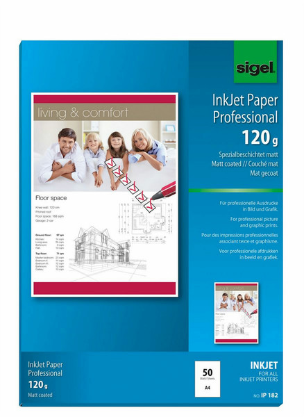 Sigel IP182 A4 (210×297 mm) Матовый Белый бумага для печати