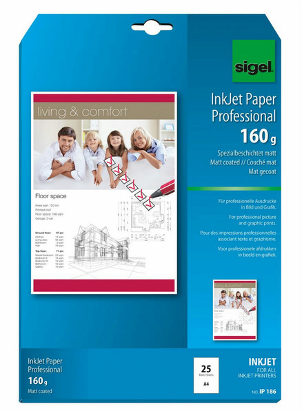 Sigel IP186 A4 (210×297 mm) Матовый Белый бумага для печати