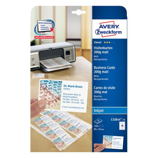 Avery C32014-25 визитная карточка