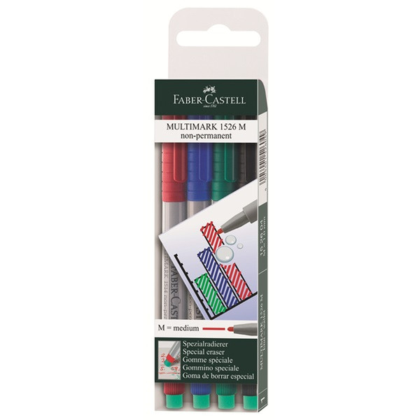 Faber-Castell MULTIMARK Черный, Синий, Зеленый, Красный 4шт маркер