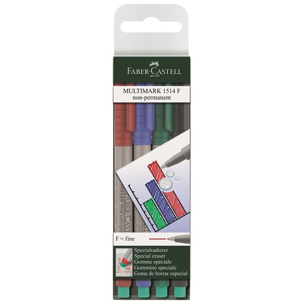 Faber-Castell Multimark Черный, Синий, Зеленый, Красный 4шт маркер