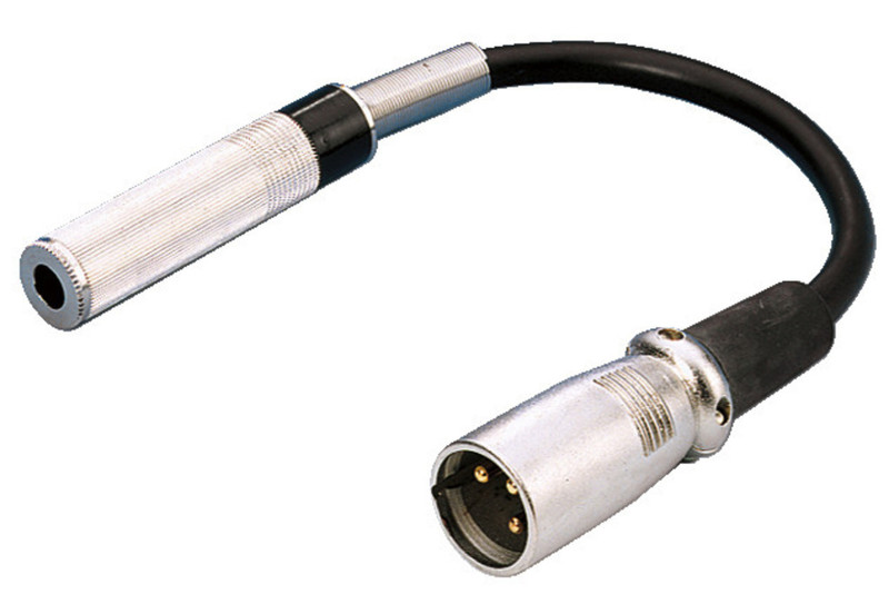 Monacor MCA-15/2 0.15м XLR (3-pin) 6.35mm Черный, Металлический аудио кабель