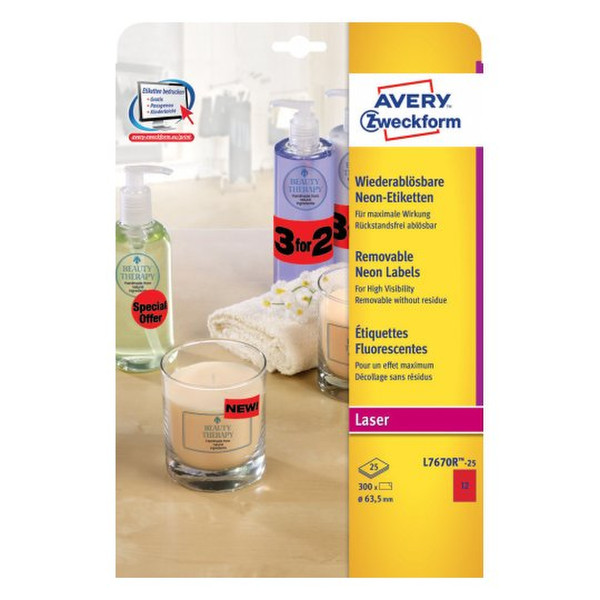 Avery L7670R-25 self-adhesive label