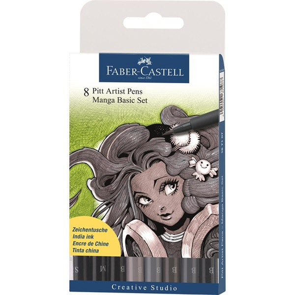 Faber-Castell 167107 Black,Grey 8pc(s) fineliner