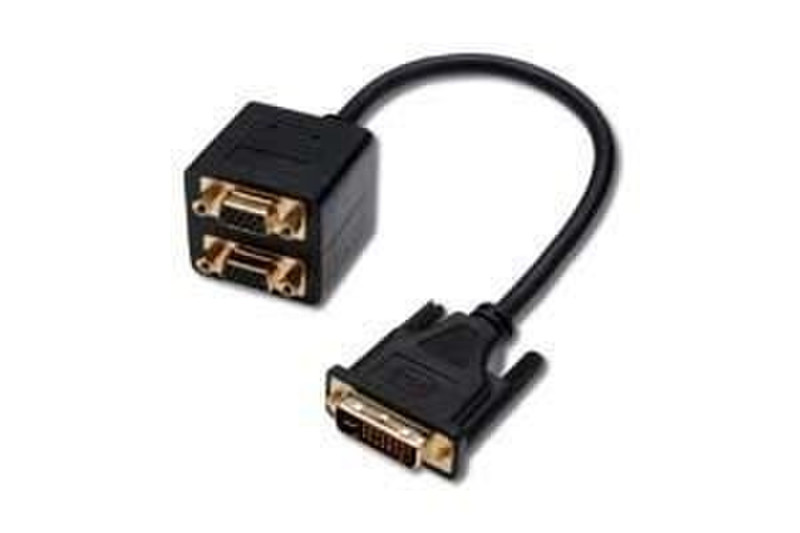 GR-Kabel BA-253 0.2m DVI-I 2 x VGA (D-Sub) Schwarz Videokabel-Adapter