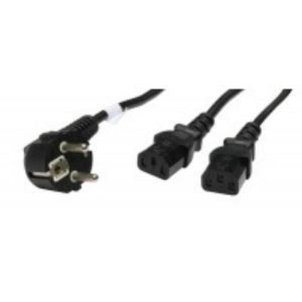 GR-Kabel BC-215 1.8m CEE7/4 Schuko 2 x C13 coupler Black power cable