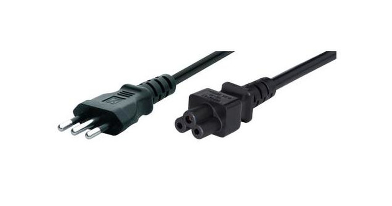 Tecline 35902IT 1.8m Power plug type L C5 coupler Black power cable