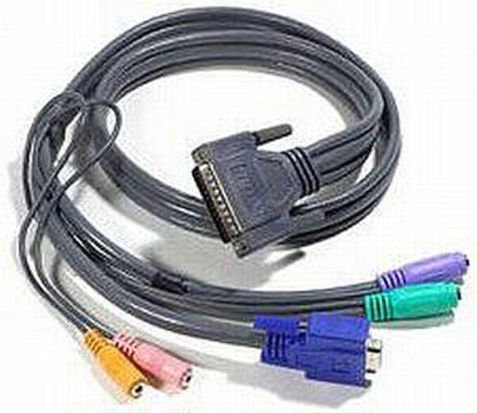 Tecline 61111 1.1м Черный, Синий, Зеленый кабель клавиатуры / видео / мыши