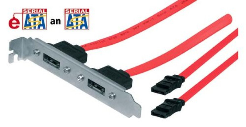Tecline 30697 2x SATA 2x eSATA Красный кабельный разъем/переходник