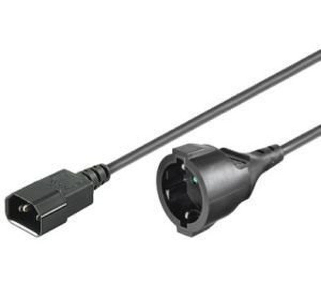 GR-Kabel C14/CEE7/4, 1.5 m 1.5m C14 coupler CEE7/4 Schuko Black power cable