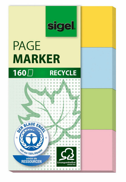 Sigel HN604 Flexible bookmark Синий, Зеленый, Красный, Желтый 160шт книжная закладка