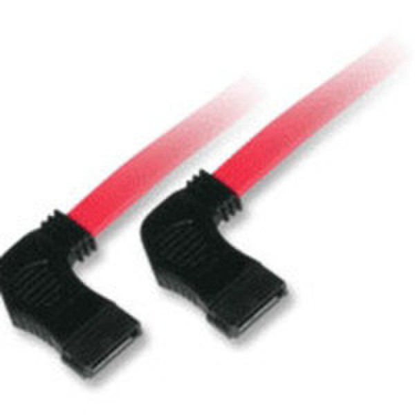 C2G 18in 7-pin 90°-side to 90°-side Serial ATA Device Cable 0.45m Rot SATA-Kabel