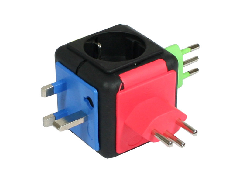 Alcasa 1500-RS Universal Type F (Schuko) Multicolour power plug adapter