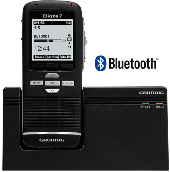 Grundig Digta 7 Premium BT Set with DigtaSoft Pro Internal memory & flash card Черный диктофон