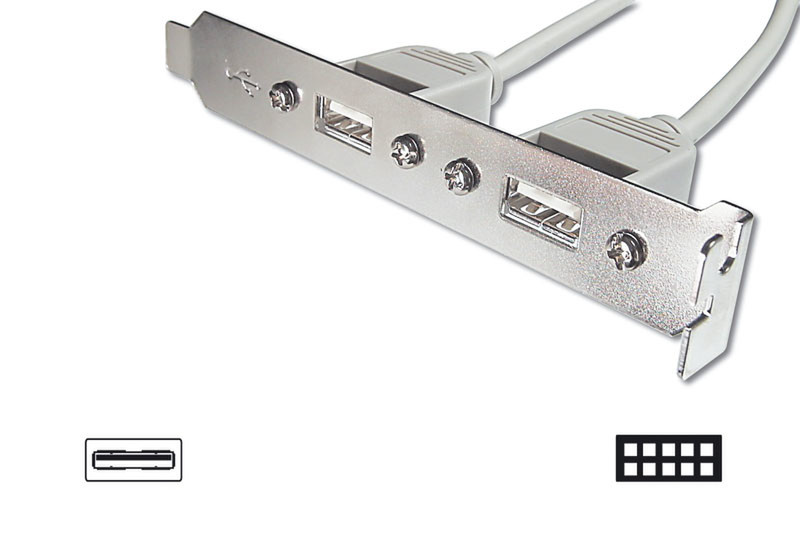 Alcasa 2028-24A 0.25m USB A USB A Grey USB cable