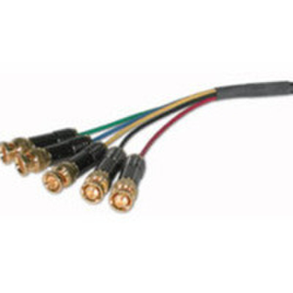 C2G 15ft Plenum-Rated Component w/ 5-BNC 4.57м Черный компонентный (YPbPr) видео кабель