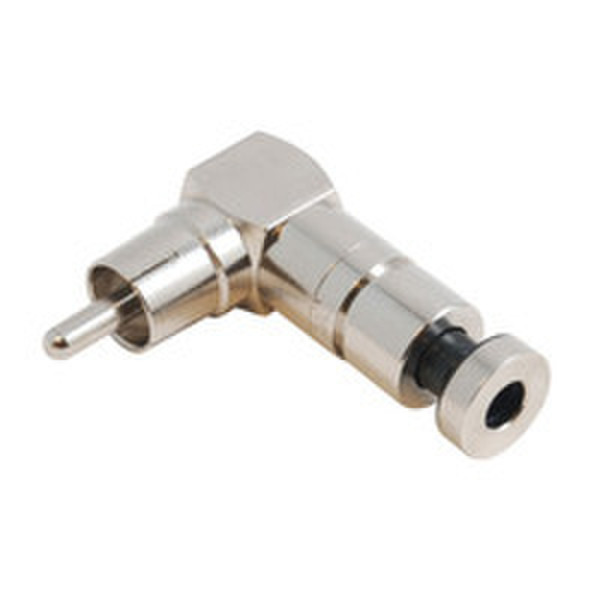 C2G Right Angle Compression RCA Type Connector / Miniature Coax - 50pk RCA Silver wire connector