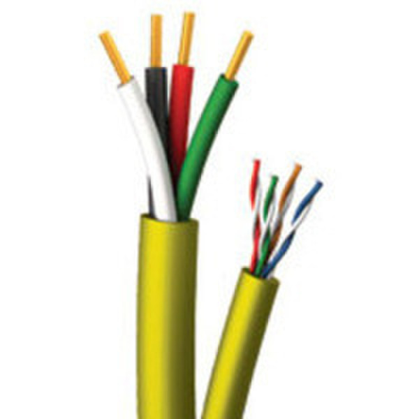 C2G 250ft Composite In Wall Cable - 16/4 Speaker Wire + Cat5E 75m Yellow signal cable
