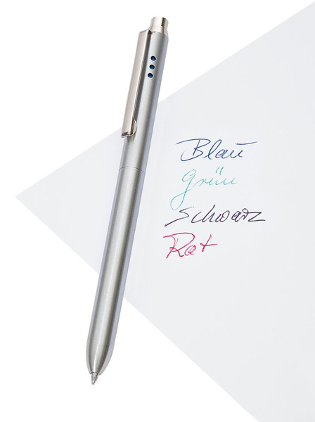 Wedo 256 126 Clip-on retractable ballpoint pen Schwarz, Blau, Grün, Rot 1Stück(e) Kugelschreiber