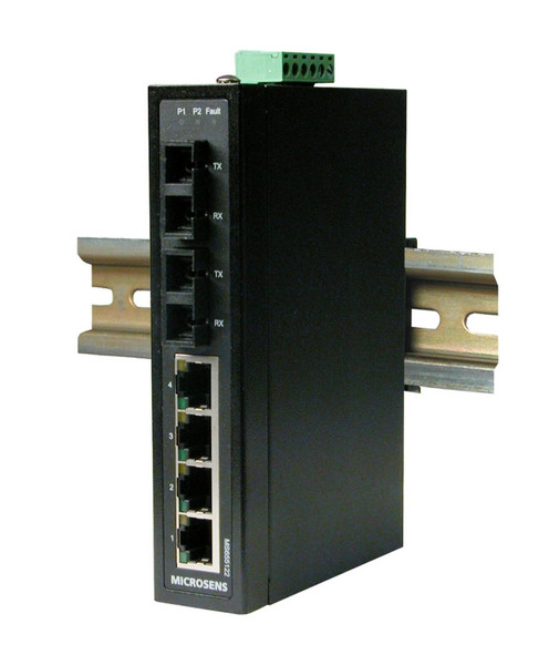 Microsense MS655122X Unmanaged L2 Fast Ethernet (10/100) Black network switch