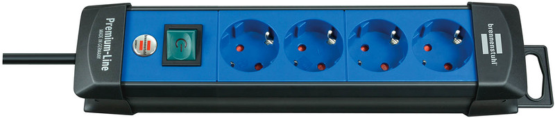 Brennenstuhl 1951340100 4розетка(и) 230В 1.8м Черный, Синий сетевой фильтр