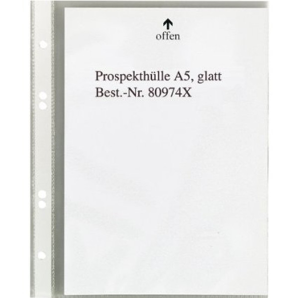 5Star 80974X 150 x 210 mm (A5) Polypropylene (PP) 100pc(s) sheet protector