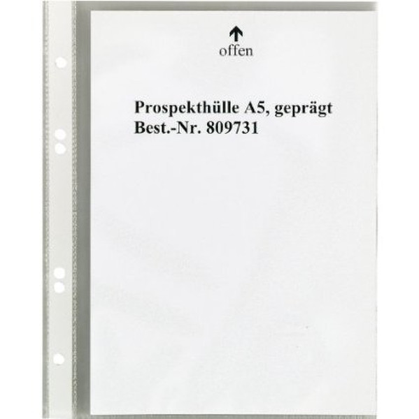 5Star 809731 150 x 210 mm (A5) Polypropylene (PP) 100pc(s) sheet protector