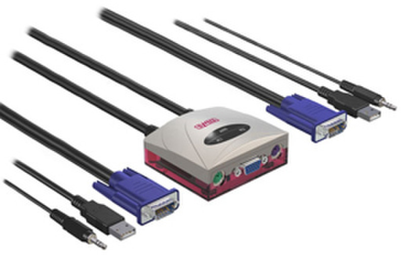 Sweex Compact 2 Port USB KVM Switch with Audio Tastatur/Video/Maus (KVM)-Switch