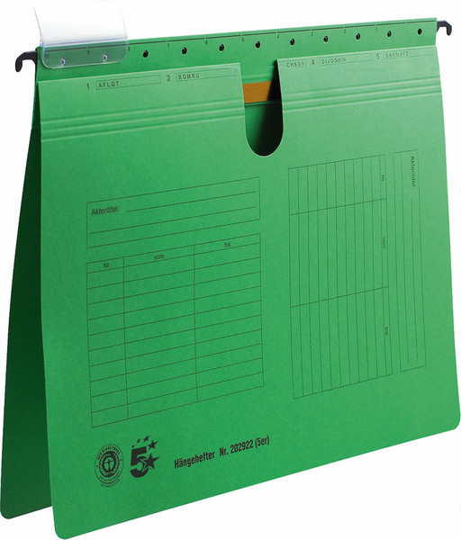 5Star 202922 A4 Carton Green hanging folder